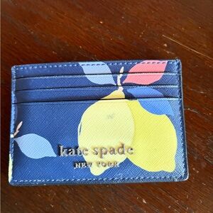 Kate Spade Blue and Yellow Lemon Card Holder